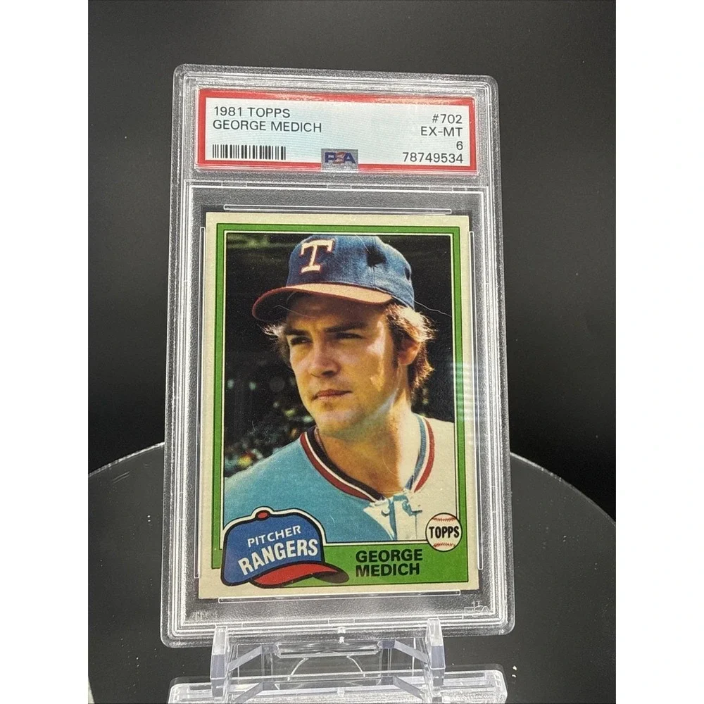 George Medich 1981 Topps PSA 6 Graded Card Texas‎ Rangers #702